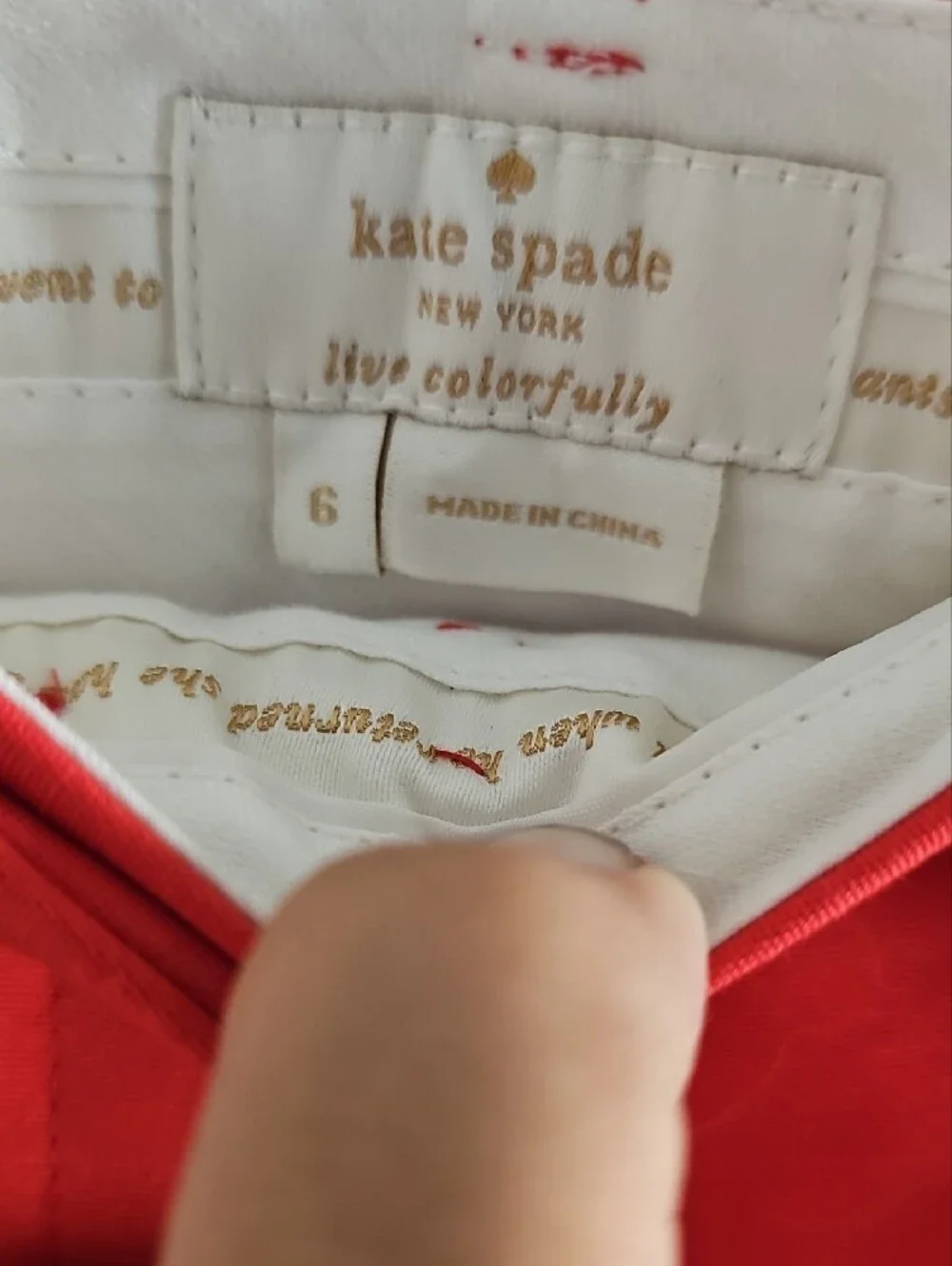 kate spade Orangish Red Slim Cropped Pants